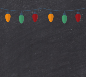 black background with red, green, yellow christmas lights