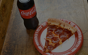 ONE SLICE <br/>ONE SODA