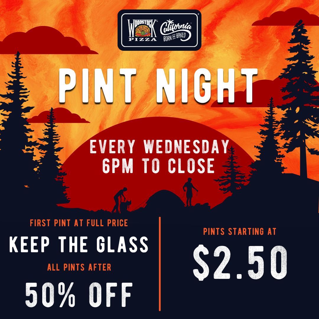 Pints & Pies all month long. Sierra Nevada is our featured brewery. Every Wednesday 8pm to close. $2 Pints $3 slices.